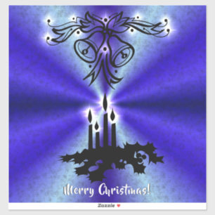 Advent, Weihnachten Artdeco auf Blue Green Rainbow Aufkleber