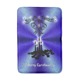 Advent, Weihnachten Artdeco auf Blue Green Rainbow Badematte