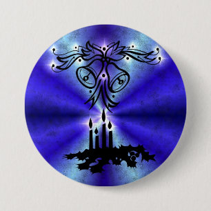 Advent, Weihnachten Artdeco auf Blue Green Rainbow Button