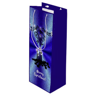 Advent, Weihnachten Artdeco auf Blue Green Rainbow Geschenktüte Für Weinflaschen