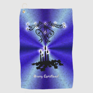 Advent, Weihnachten Artdeco auf Blue Green Rainbow Golfhandtuch