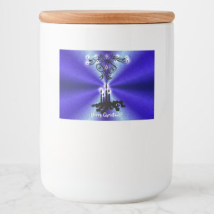 Advent, Weihnachten Artdeco auf Blue Green Rainbow Lebensmitteletikett