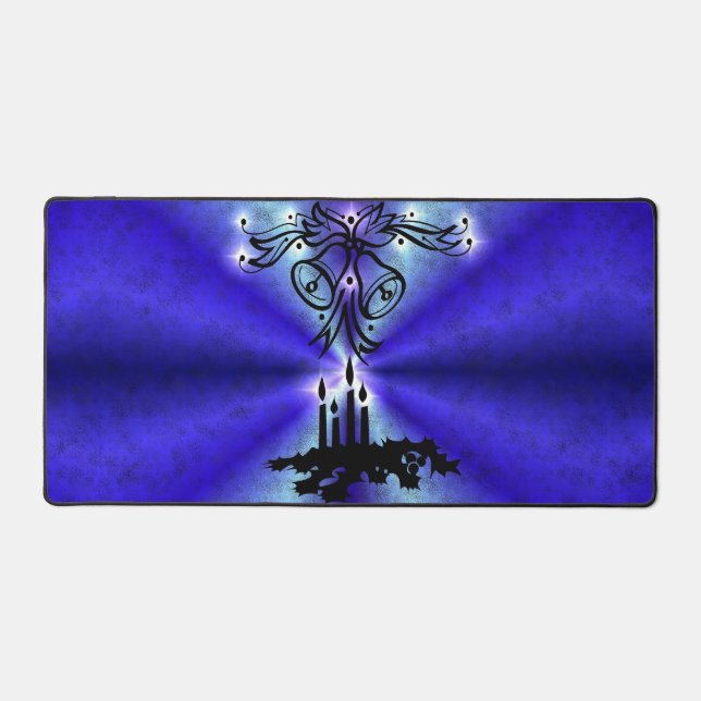 Advent, Weihnachten Artdeco auf Blue Green Rainbow Schreibtischunterlage (Vorderseite)