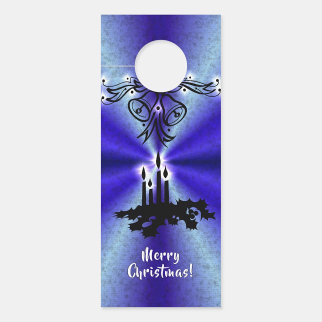 Advent, Weihnachten Artdeco auf Blue Green Rainbow Türanhänger (Vorderseite)