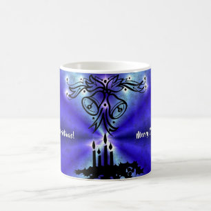 Advent, Weihnachten Artdeco auf Blue Green Rainbow Verwandlungstasse