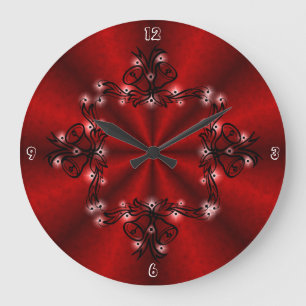 Advent, Weihnachten Artdeco auf rotem Regenbogen Große Wanduhr