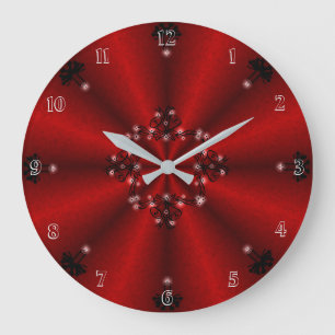 Advent, Weihnachten Artdeco auf rotem Regenbogen Große Wanduhr
