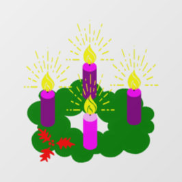 Advent Wreath Fensteraufkleber