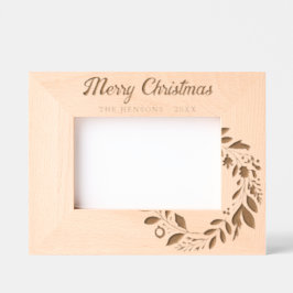 Advent Wreath Foliage Frohe Weihnachtsfamilie Geätzte Rahmen