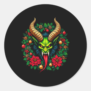 Advent Wreath Gruss Vom Krampus Weihnachtsabend Na Runder Aufkleber
