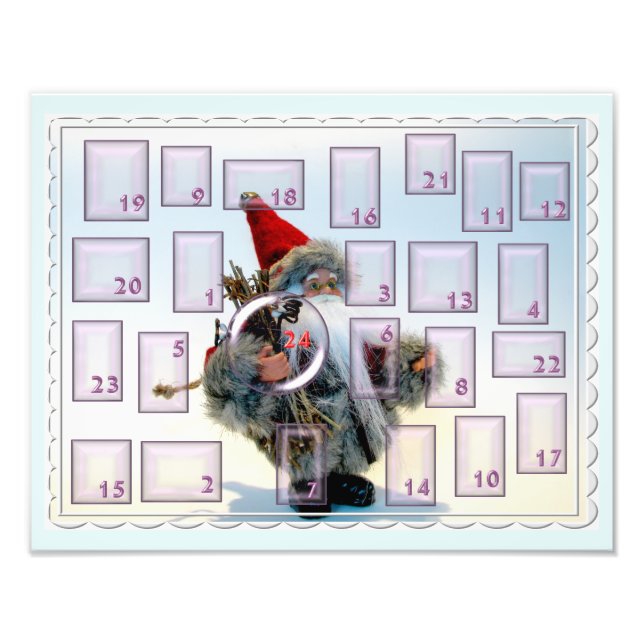 adventskalender mit bärtigem nikolaus fotodruck (Vorne)