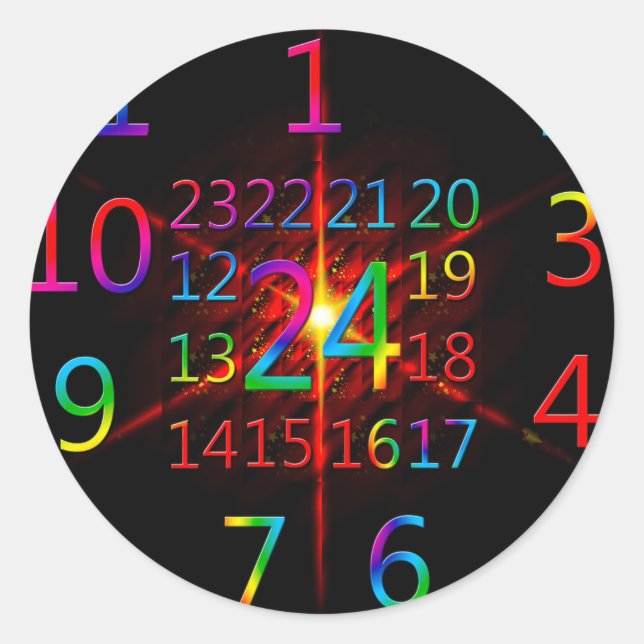Adventskalender Runder Aufkleber (Vorderseite)