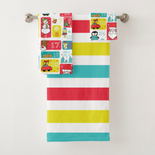 Adventskalender Weihnachten Badhandtuch Set