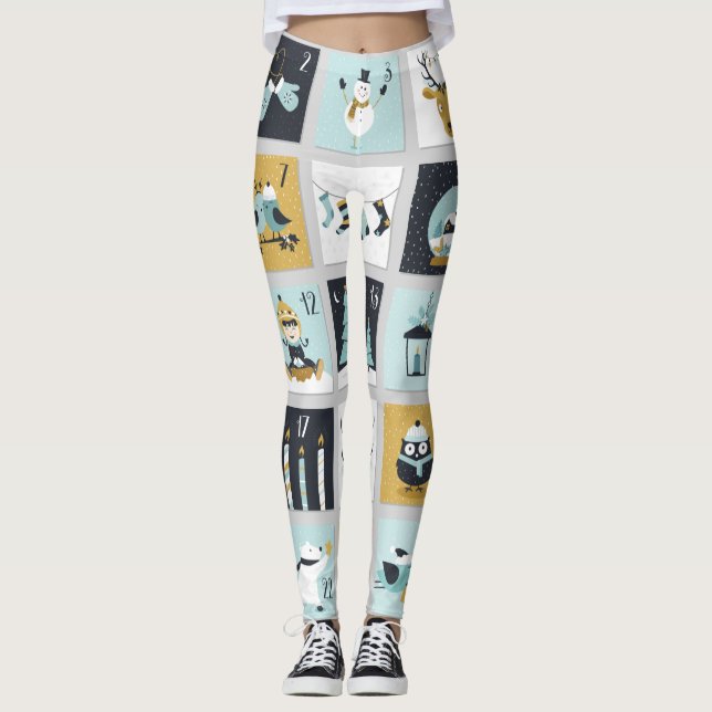 Adventskalender Weihnachten Leggings (Vorderseite)