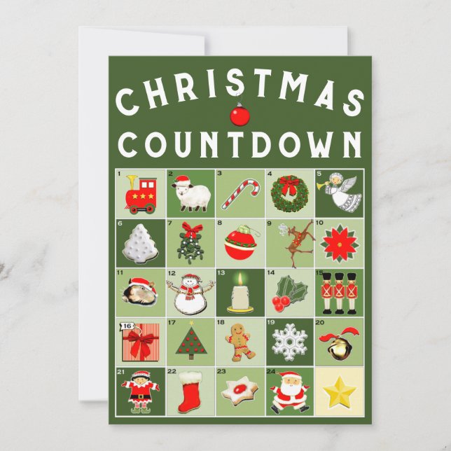 Adventskalender Weihnachtskarte Feiertagskarte (Vorderseite)