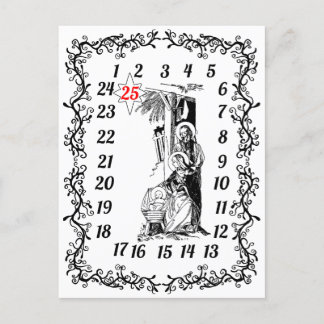 Adventskalender Weihnachtsrat Religiöse Postkarte