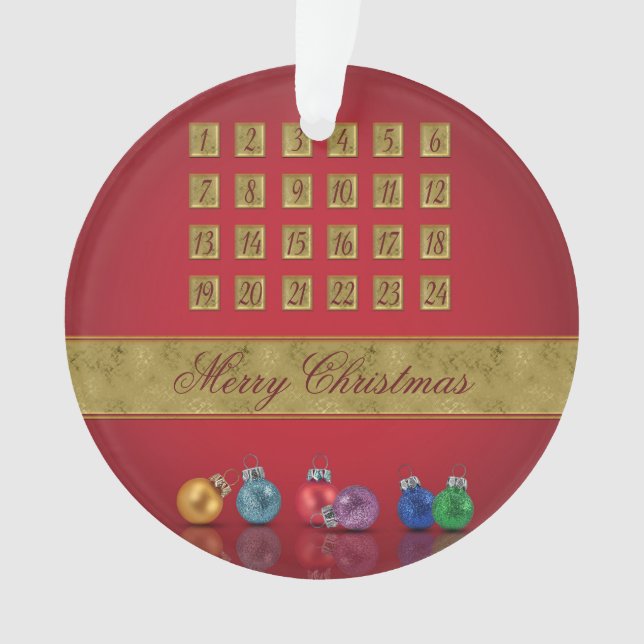 Adventskalender Weihnachtsschmuck Ornament (Vorderseite)