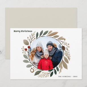 Adventskranz Laub Frohe Weihnachten Familienfoto