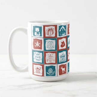 Adventstil Weihnachtsmosaik Muster Kaffeetasse