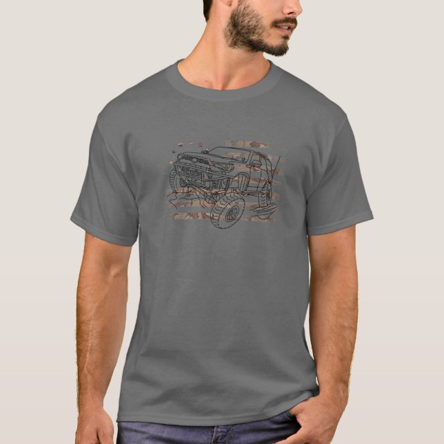 Adventure 101 4Runner Wüste Camouflage Flag T-Shirt (Vorderseite)