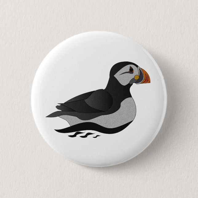Adventure Atlantic Puffin Cartoon Button (Vorderseite)