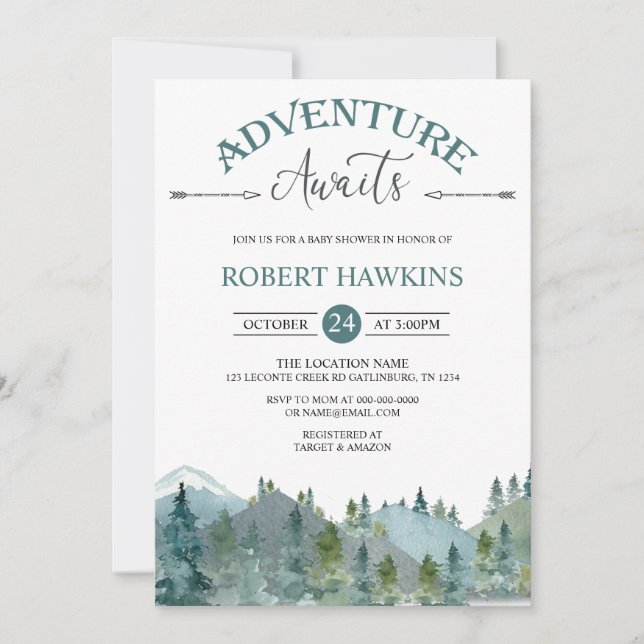 Adventure Attend Baby shower Invitation (Devant)