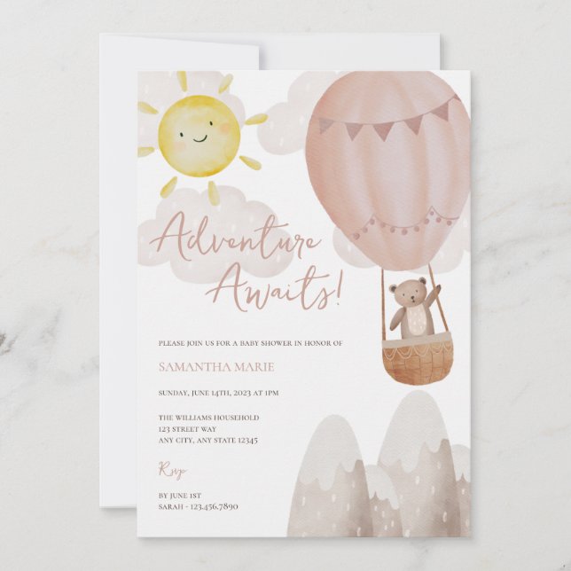 Adventure Attend Baby shower Invitation (Devant)
