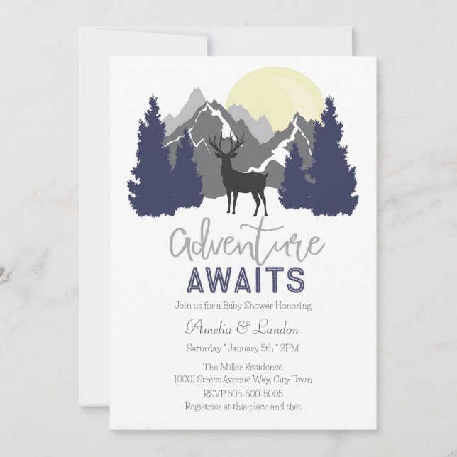 Adventure Attend Baby shower Invitation (Devant)