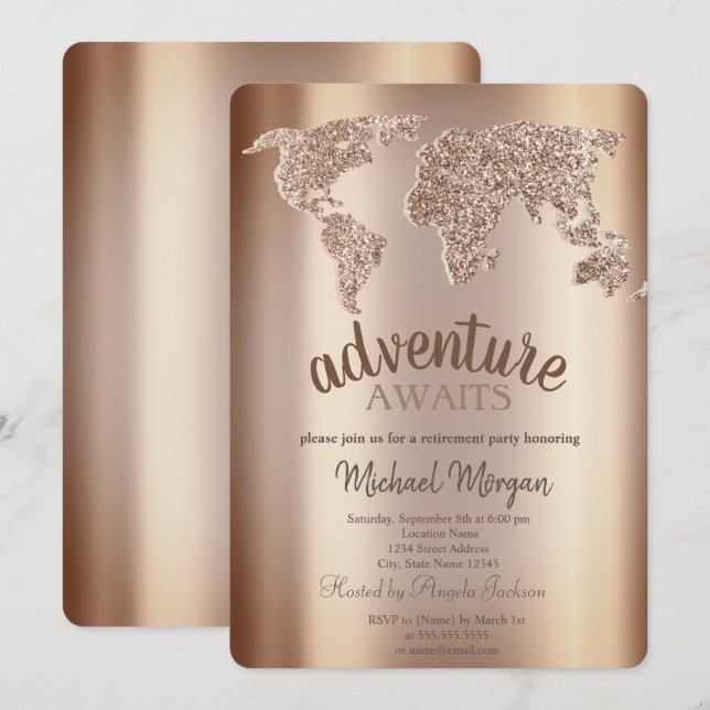 Adventure Attend Carte Mondiale Retraite (Devant / Derrière)