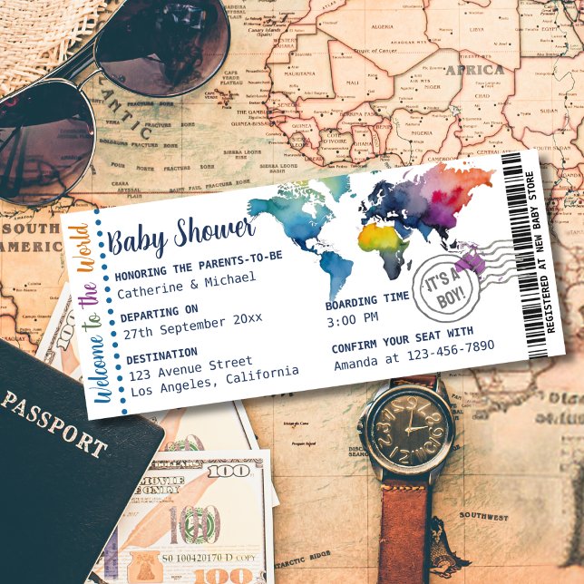 Adventure Await Carte du monde Embarquement Pass D (Créateur téléchargé)