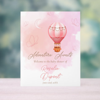 Adventure Await Girl Baby shower Affiche de bienve