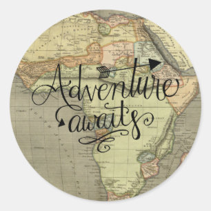 Adventure Await Old World Map Sticker