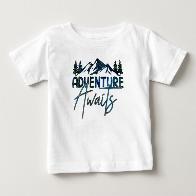 Adventure Await, T-shirt Mountain Baby (Devant)
