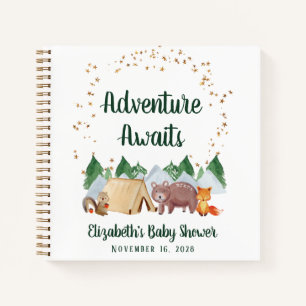 Adventure Await Woodland Baby shower Livre d'or