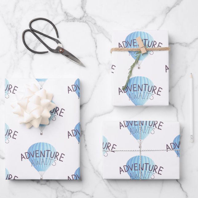 Adventure Await Wrapping Papier à feuilles plates (Recto)