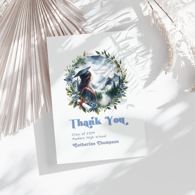 Adventure Awaits Abschluss Dankeskarte (Adventure Awaits Graduation Thank You Card)