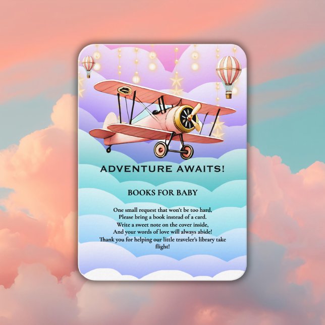 Adventure Awaits Aviation Baby Shower Begleitkarte (Von Creator hochgeladen)