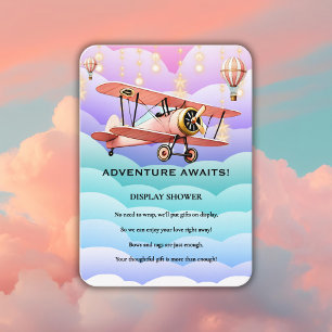 Adventure Awaits Aviation Baby Shower Begleitkarte