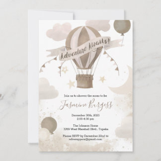 Adventure Awaits Baby Shower - Browns Einladung