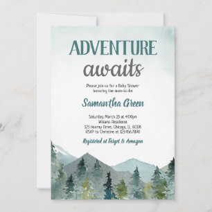 Adventure Awaits Baby Shower Einladung