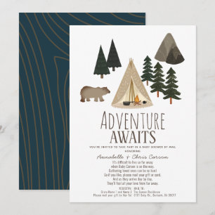 Adventure Awaits Camping Baby Shower by Mail Einladung