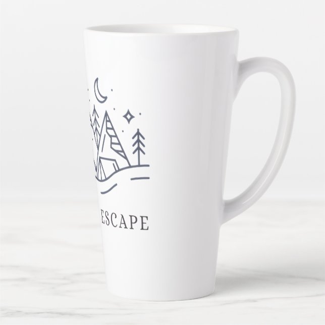 "Adventure Awaits Camping Graphic Milchtasse (Rechts)