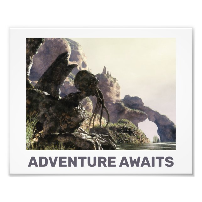 Adventure Awaits. Fantasy landscape Fotodruck (Vorne)