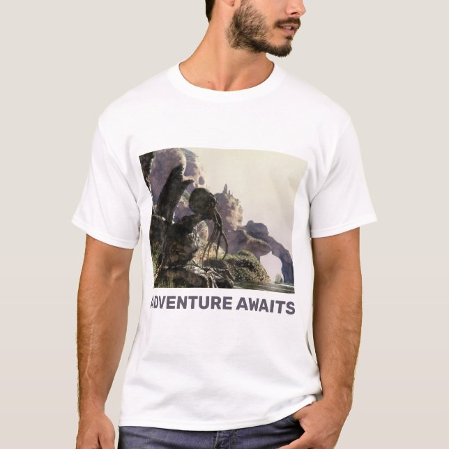 Adventure Awaits. Fantasy landscape T-Shirt (Vorderseite)