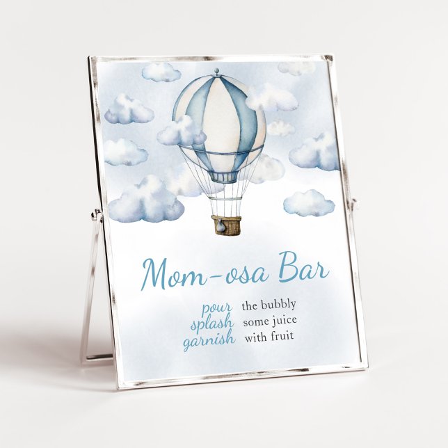 Adventure Awaits Hot Air Ballon Mama Osa Bar Poster (Adventure Awaits Baby Shower  Mom Osa Bar Sign)