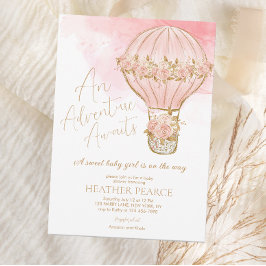 Adventure Awaits Hot Air Balloon Baby Shower Einladung