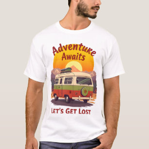 Adventure Awaits - Lass's Get Lost Van Life T-Shirt
