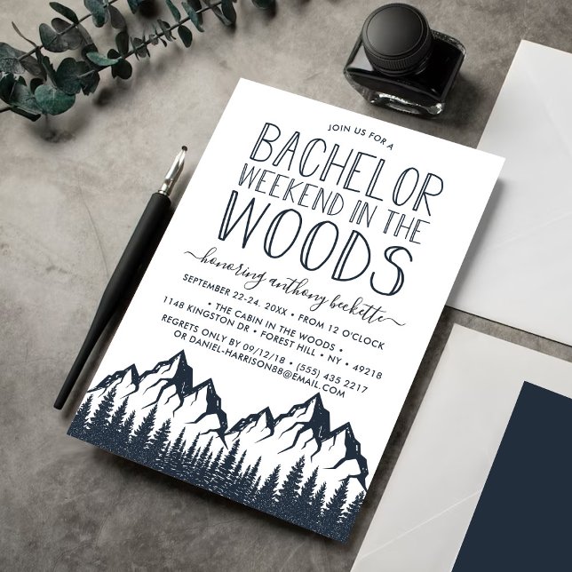 Adventure Awaits! Mountain Bachelor Weekend Einladung (Von Creator hochgeladen)