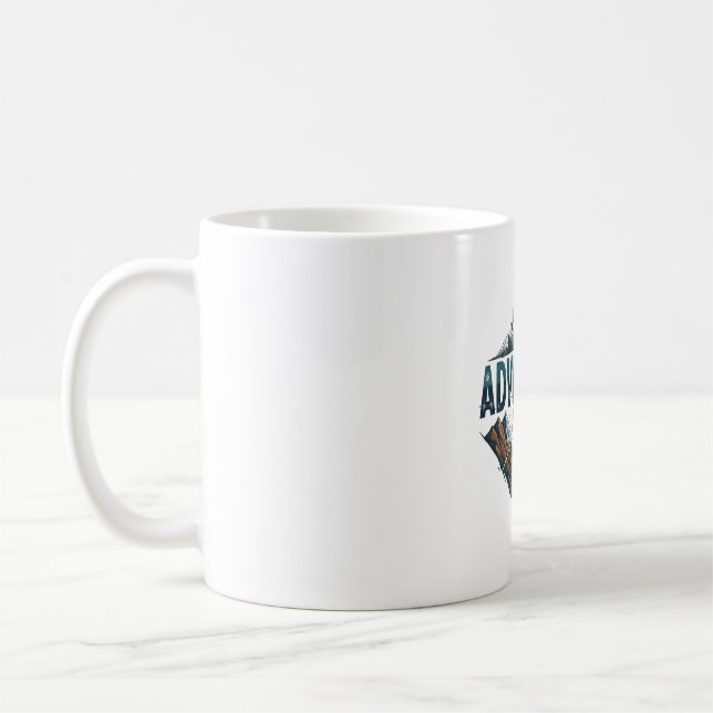 Adventure Awaits Peaks & Valleys Coffee Mug Kaffeetasse (Links)