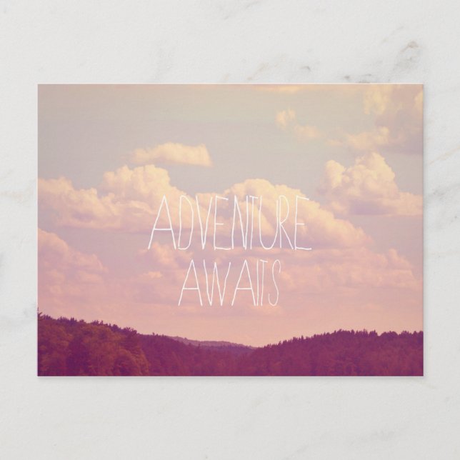 Adventure Awaits Postcard Postkarte (Vorderseite)